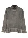 Avant Toi Cashmere Blend High Neck Sweater In Gray