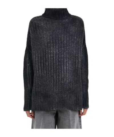 Avant Toi High Neck Sweater In Black