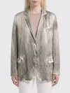 Avant Toi Grey Solid Notched Lapel Blazer In Gray