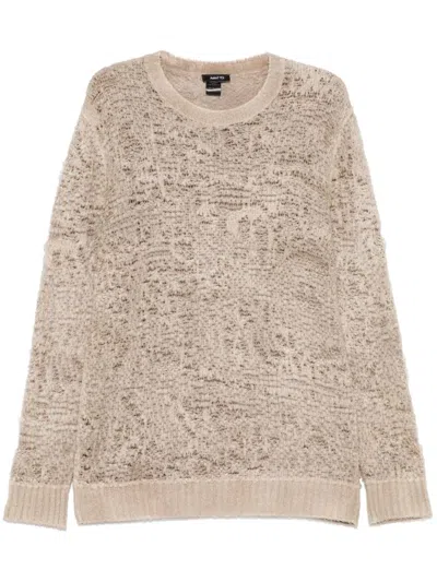 Avant Toi Jacquard Sweater In Neutrals