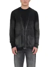 Avant Toi V Neck Cardigan With Shadows In Black