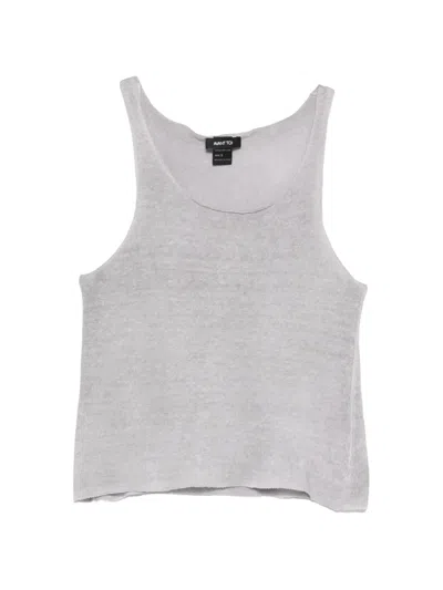 Avant Toi Knitted Racerback Tank Top In Gray