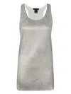 Avant Toi Laminated Ribbed Modal Tank Top In Grey