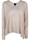 Avant Toi Laminated Hand Painted Oversize V Neck Pullover In Neutral