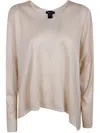 Avant Toi Laminated Hand Painted Oversize V Neck Pullover In Pink