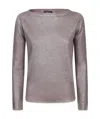 Avant Toi Laminated Linen Jumper In Gray