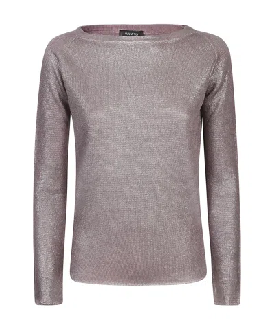 Avant Toi Laminated Linen Jumper In Gray