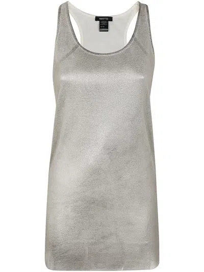 Avant Toi Laminated Ribbed Modal Tank Top Clothing In Grey