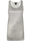 Avant Toi Laminated Ribbed Modal Tank Top In Gunmetal Lux