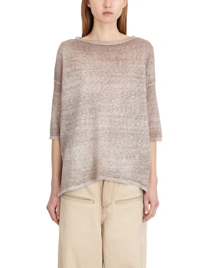 AVANT TOI AVANT TOI LINEN AND COTTON WIDE NECKLINE SWEATER