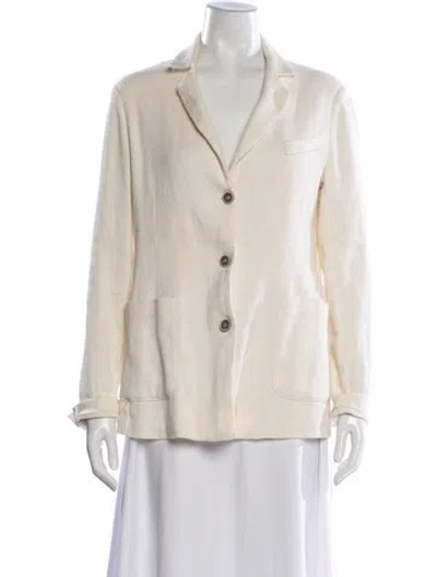 Pre-owned Avant Toi Linen Blazer In Neutral