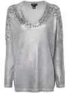 Avant Toi Crystal-embellished V-neck Jumper In White