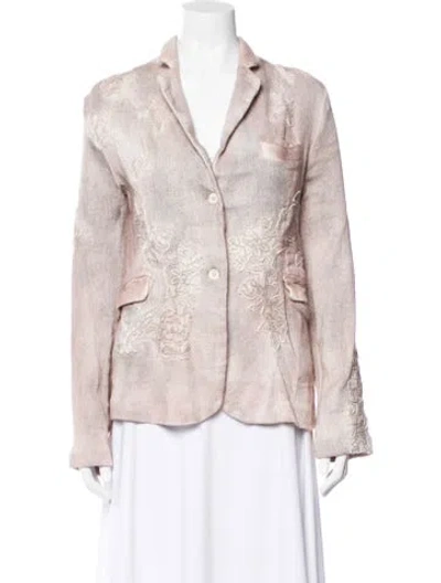 Pre-owned Avant Toi Linen Floral Print Evening Jacket In Neutral
