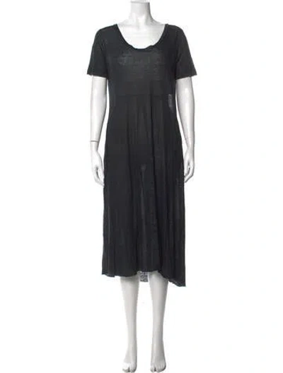 Pre-owned Avant Toi Linen Midi Length Dress In Black