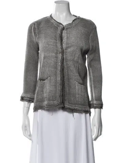 Pre-owned Avant Toi Linen Open Front Sweater In Gray