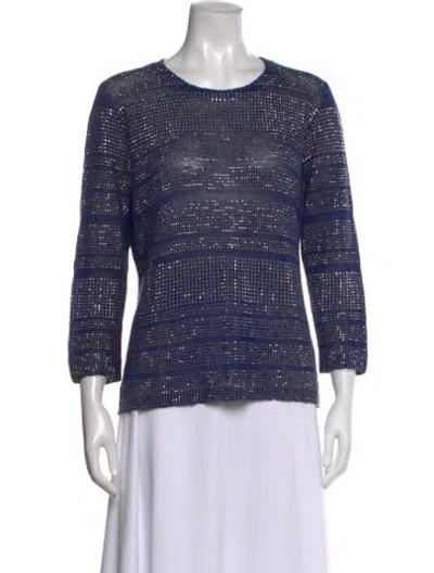 Pre-owned Avant Toi Linen Patterned Sweater In Blue