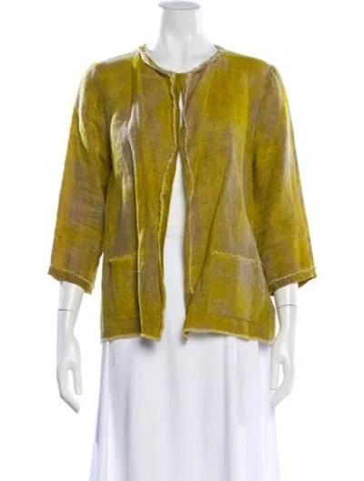 Pre-owned Avant Toi Linen Plaid Print Evening Jacket In Green