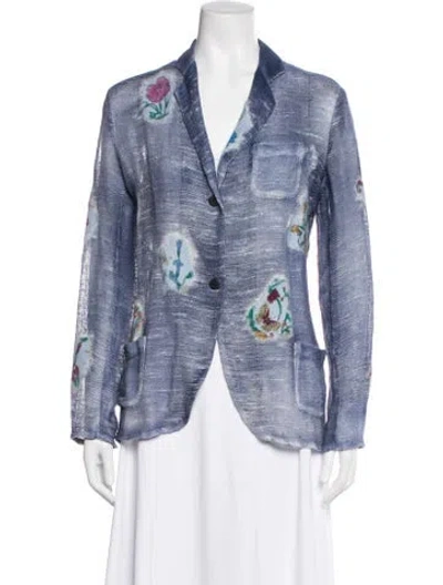 Pre-owned Avant Toi Linen Printed Jacket In Blue