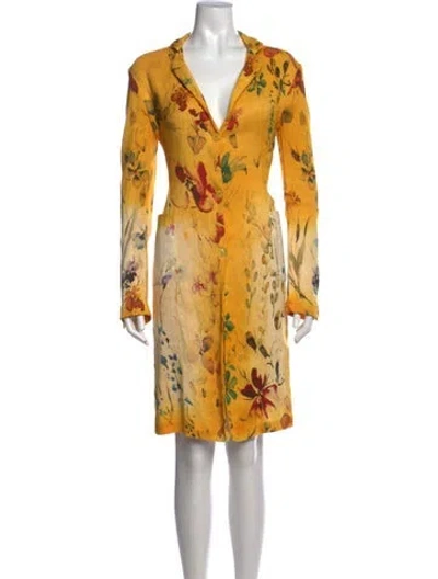 Pre-owned Avant Toi Linen Printed Sweater In Yellow