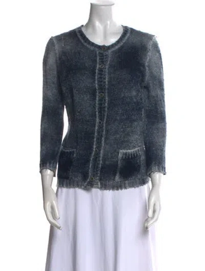 Pre-owned Avant Toi Linen Scoop Neck Sweater In Blue