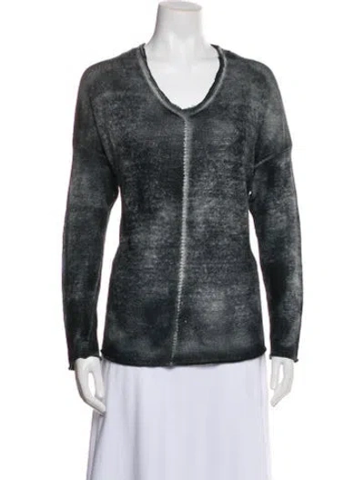 Pre-owned Avant Toi Linen Tie-dye Print Sweater In Gray