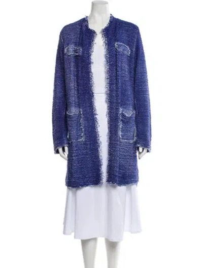 Pre-owned Avant Toi Linen Tweed Pattern Sweater In Blue