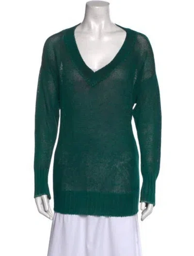 Pre-owned Avant Toi Linen V-neck Sweater In Green