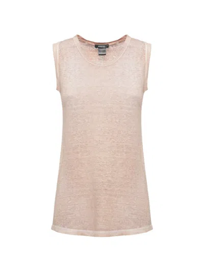 Avant Toi Linen-knit Sleeveless Vest In Pink
