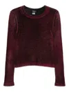 Avant Toi Long-sleeve Crew-neck Sweater In Burgundy