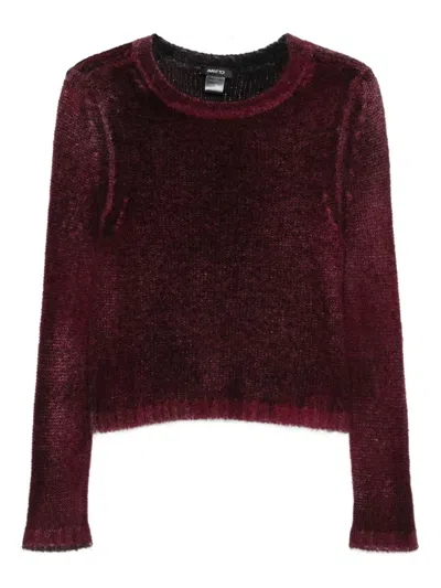 Avant Toi Long-sleeve Crew-neck Sweater In Red