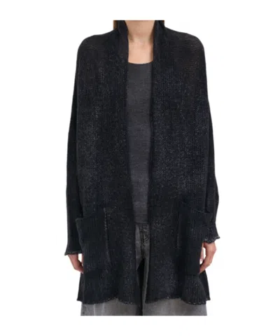 Avant Toi Long-sleeved Knitted Cardigan In Black