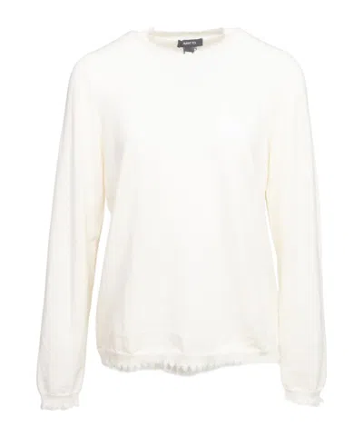 Avant Toi Long-sleeved Sweater In White