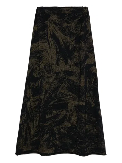 Avant Toi Lurex A-line Skirt In Black