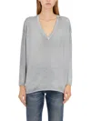 Avant Toi Maglia Scollo A V In Cashmere E Seta In Gray