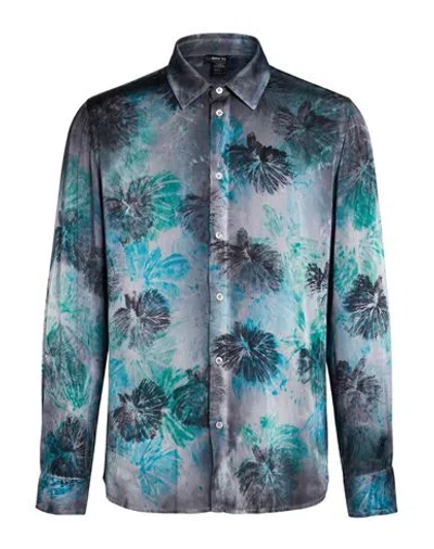Avant Toi Man Shirt Azure Size L Silk In Blue