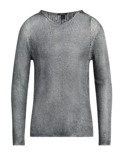 Avant Toi Man Sweater Charcoal Size Xl Linen In Gray