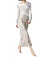 Avant Toi Marble Lamination Effect Stretch Silk Long Skirt In Noce Moscata In White