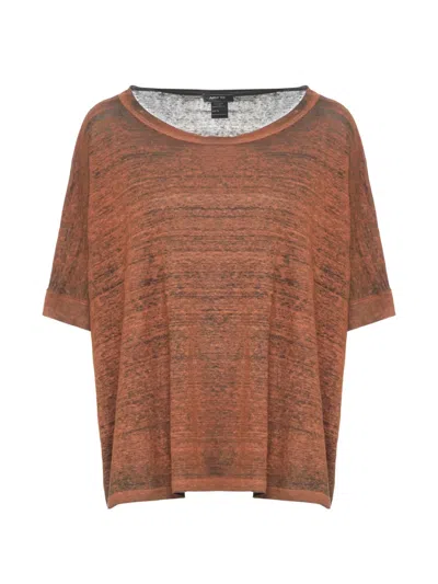 Avant Toi Marl-effect Short-sleeve T-shirt In Brown