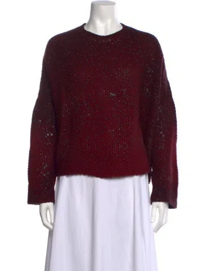 Pre-owned Avant Toi Merino Wool Patterned Sweater In Burgundy