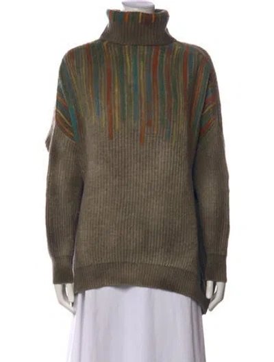 Pre-owned Avant Toi Merino Wool Striped Sweater In Green