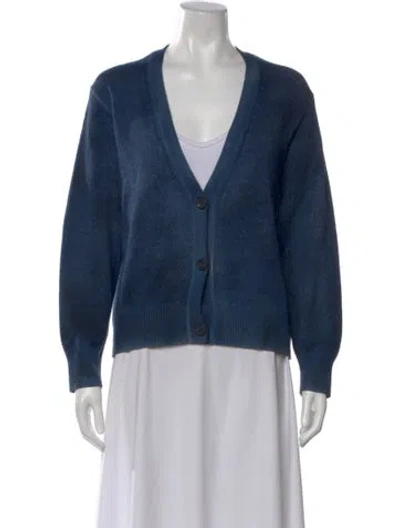 Pre-owned Avant Toi Merino Wool V-neck Sweater In Blue