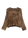 Avant Toi Metallic-finish Round-neck Sweater In Gold