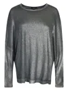 Avant Toi Metallic Long-sleeve Sweater In Gray