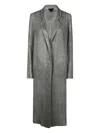 Avant Toi Hand Painted Linen And Cotton Net Fabric Long Duster Clothing In 灰色