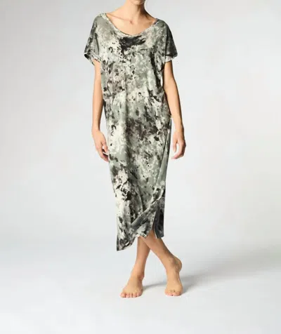 Avant Toi Micromodal Summer Dress In Camouflage Technique In Jade In Multi