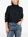 Avant Toi Mock-neck Sparkle Knit Sweater In Blue