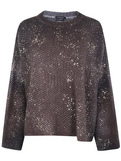 AVANT TOI AVANT TOI "MOSS" STITCH ROUND NECK OVER PULLOVER WITH SHADOWS, LAMINATION AND STUDS CLOTHING