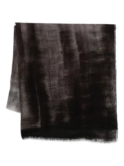 Avant Toi "murales" Effect Scarf Light Wool 100x200cm Accessories In Brown