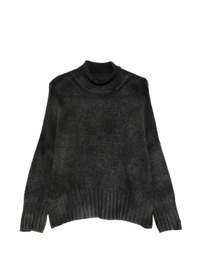 Avant Toi Off Gauge Hand Painted Sweater In Gray