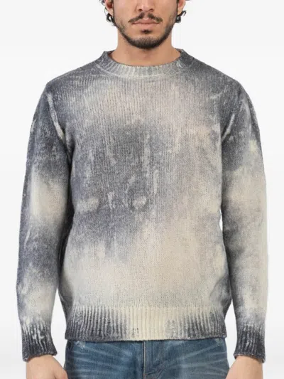 Avant Toi Ombre-effect Crew-neck Sweater In Gray
